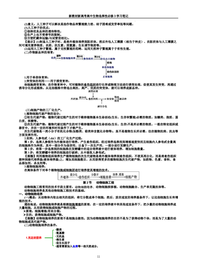 选择性必修3知识总结高二下学期生物人教版选择性必修3_E015高中全科试卷_生物试题_选修3_5.知识汇总