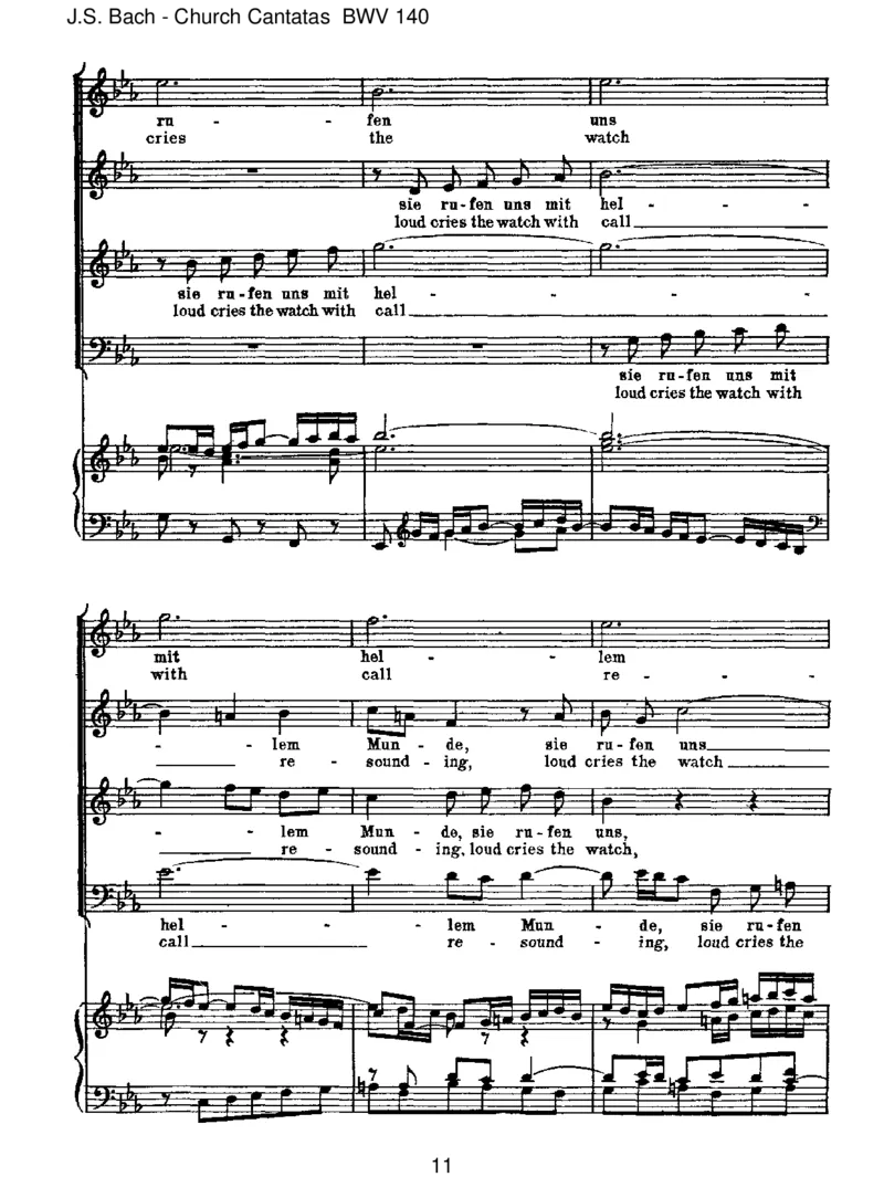 BWV140Wachetauf,ruftunsdieStimme_一万首著名钢琴曲谱哈农贝多芬合集视频教学电子版高清无水印可打印_1古典钢琴知名音乐家谱_巴赫钢琴谱全集_J.S巴赫作品全集