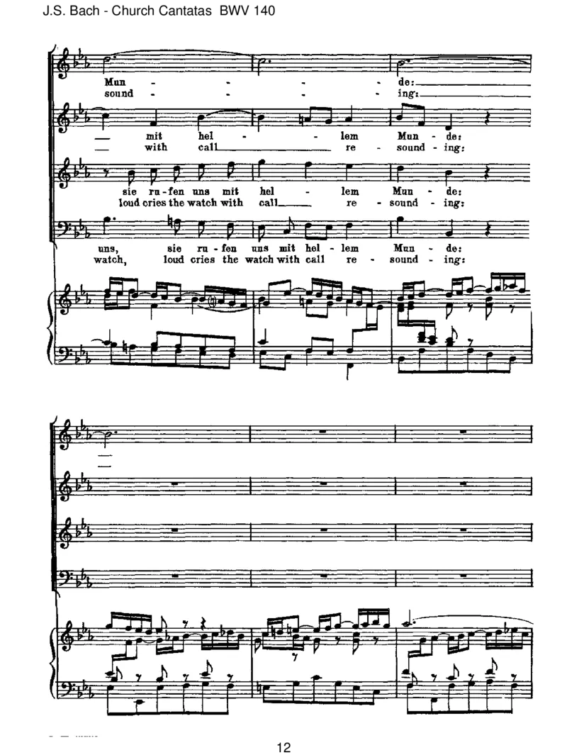 BWV140Wachetauf,ruftunsdieStimme_一万首著名钢琴曲谱哈农贝多芬合集视频教学电子版高清无水印可打印_1古典钢琴知名音乐家谱_巴赫钢琴谱全集_J.S巴赫作品全集