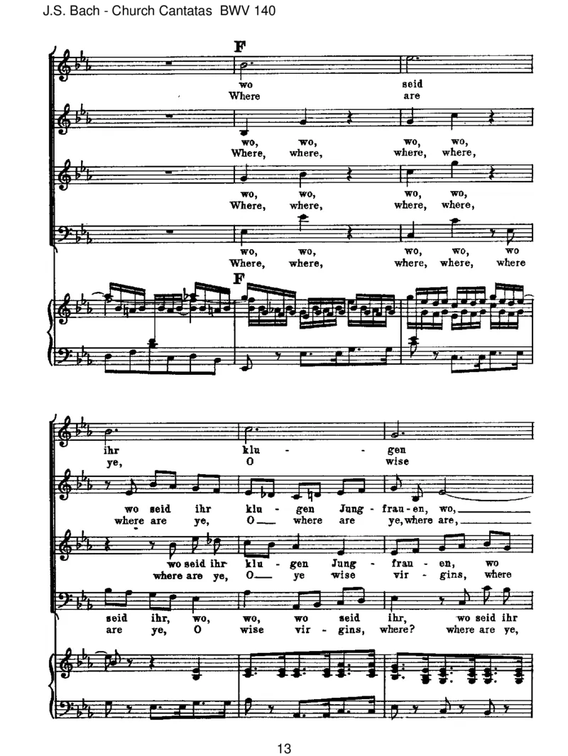 BWV140Wachetauf,ruftunsdieStimme_一万首著名钢琴曲谱哈农贝多芬合集视频教学电子版高清无水印可打印_1古典钢琴知名音乐家谱_巴赫钢琴谱全集_J.S巴赫作品全集