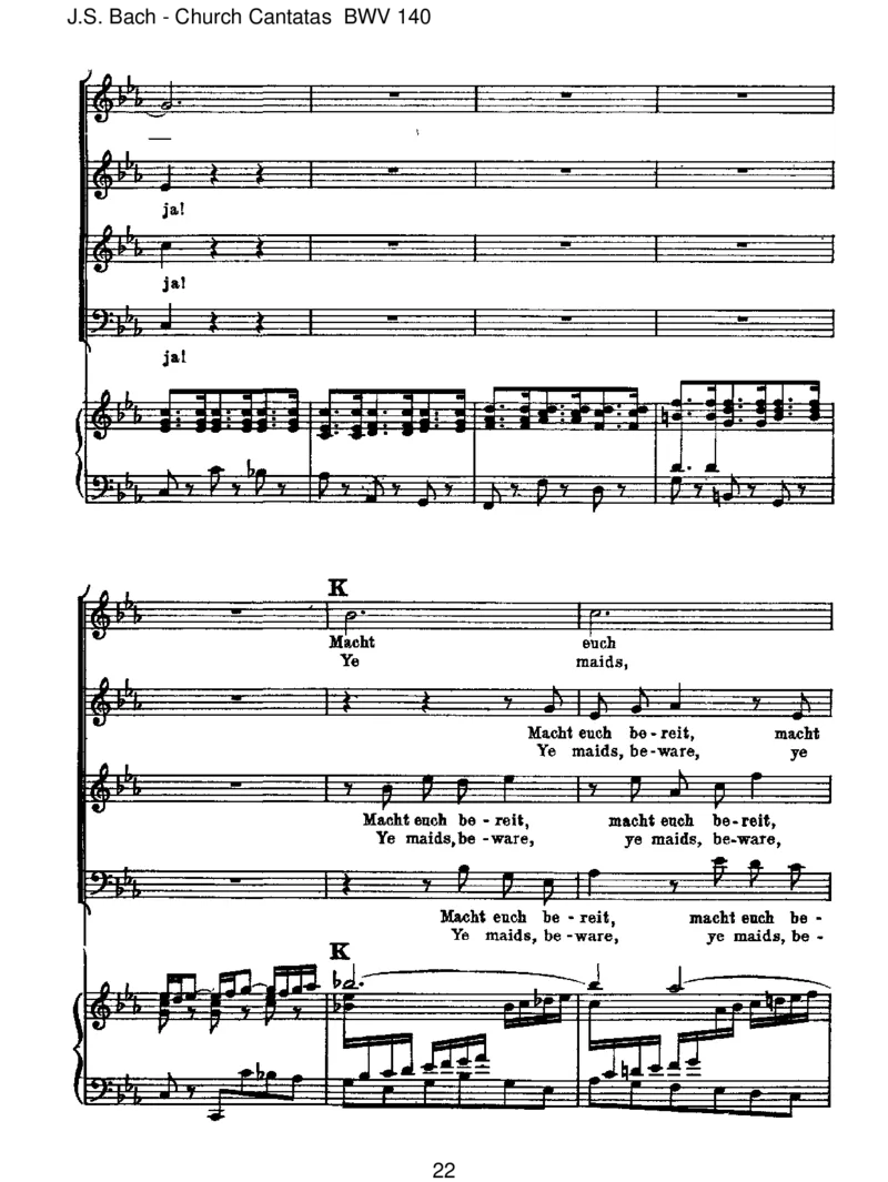 BWV140Wachetauf,ruftunsdieStimme_一万首著名钢琴曲谱哈农贝多芬合集视频教学电子版高清无水印可打印_1古典钢琴知名音乐家谱_巴赫钢琴谱全集_J.S巴赫作品全集