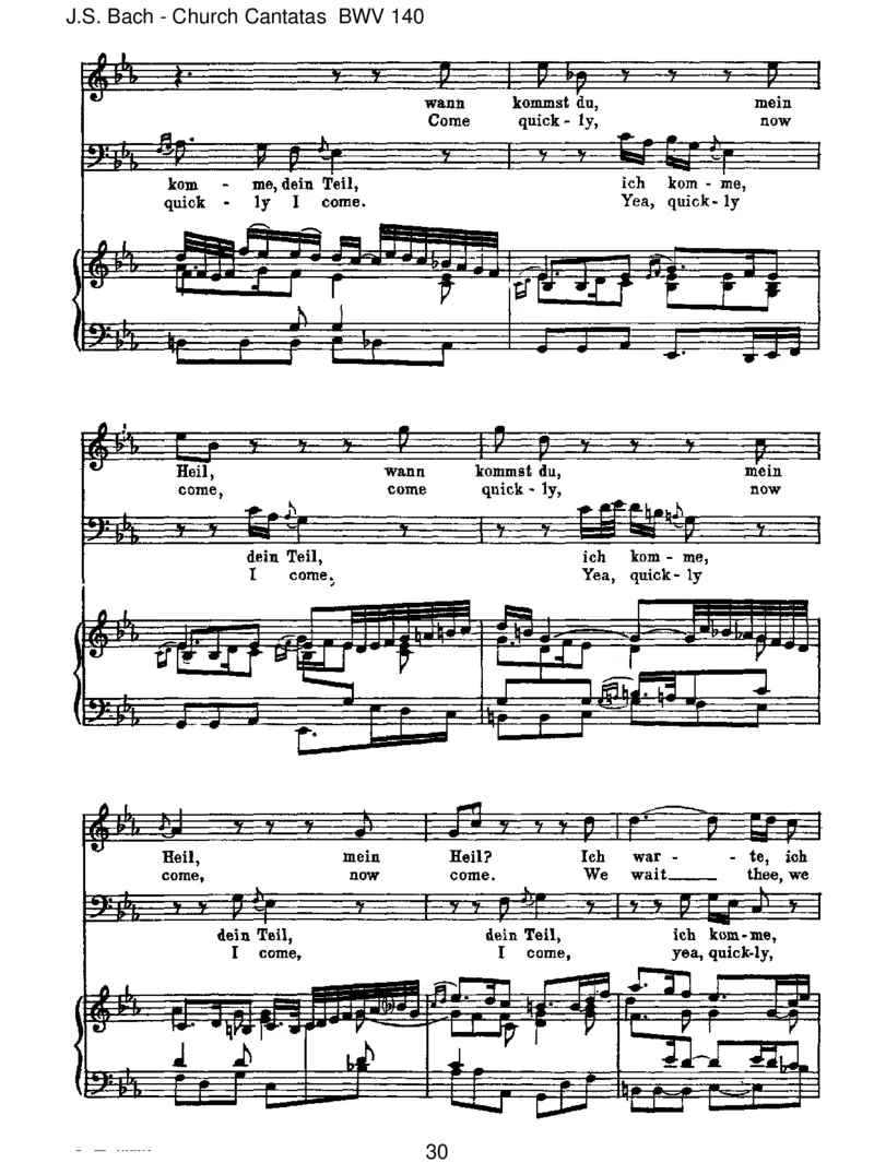 BWV140Wachetauf,ruftunsdieStimme_一万首著名钢琴曲谱哈农贝多芬合集视频教学电子版高清无水印可打印_1古典钢琴知名音乐家谱_巴赫钢琴谱全集_J.S巴赫作品全集