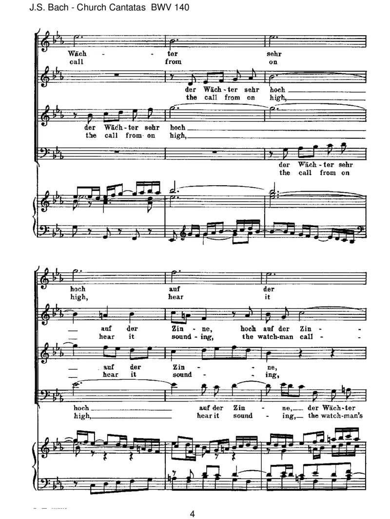 BWV140Wachetauf,ruftunsdieStimme_一万首著名钢琴曲谱哈农贝多芬合集视频教学电子版高清无水印可打印_1古典钢琴知名音乐家谱_巴赫钢琴谱全集_J.S巴赫作品全集