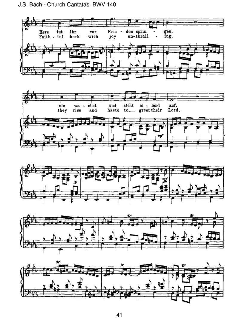 BWV140Wachetauf,ruftunsdieStimme_一万首著名钢琴曲谱哈农贝多芬合集视频教学电子版高清无水印可打印_1古典钢琴知名音乐家谱_巴赫钢琴谱全集_J.S巴赫作品全集