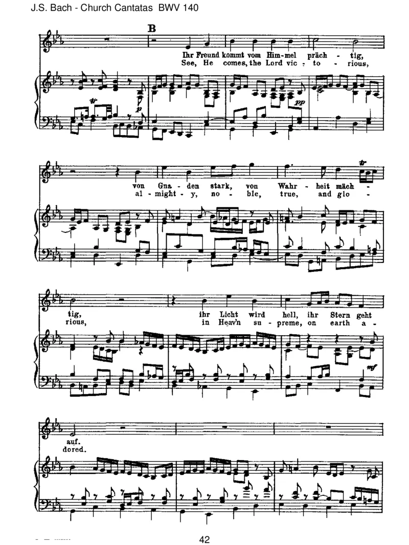 BWV140Wachetauf,ruftunsdieStimme_一万首著名钢琴曲谱哈农贝多芬合集视频教学电子版高清无水印可打印_1古典钢琴知名音乐家谱_巴赫钢琴谱全集_J.S巴赫作品全集