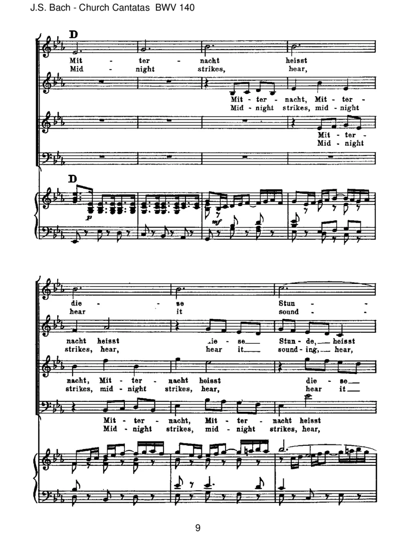 BWV140Wachetauf,ruftunsdieStimme_一万首著名钢琴曲谱哈农贝多芬合集视频教学电子版高清无水印可打印_1古典钢琴知名音乐家谱_巴赫钢琴谱全集_J.S巴赫作品全集