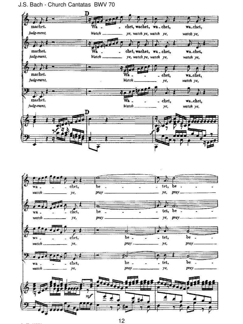 BWV70Wachet!betet!betet!wachet!_一万首著名钢琴曲谱哈农贝多芬合集视频教学电子版高清无水印可打印_1古典钢琴知名音乐家谱_巴赫钢琴谱全集_J.S巴赫作品全集_JohannSebastianBach(1685-1750)巴赫