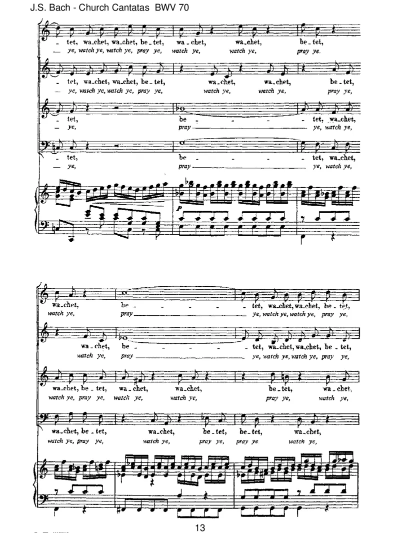 BWV70Wachet!betet!betet!wachet!_一万首著名钢琴曲谱哈农贝多芬合集视频教学电子版高清无水印可打印_1古典钢琴知名音乐家谱_巴赫钢琴谱全集_J.S巴赫作品全集_JohannSebastianBach(1685-1750)巴赫