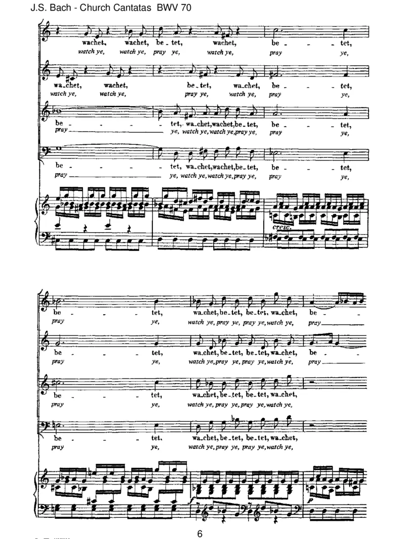 BWV70Wachet!betet!betet!wachet!_一万首著名钢琴曲谱哈农贝多芬合集视频教学电子版高清无水印可打印_1古典钢琴知名音乐家谱_巴赫钢琴谱全集_J.S巴赫作品全集_JohannSebastianBach(1685-1750)巴赫