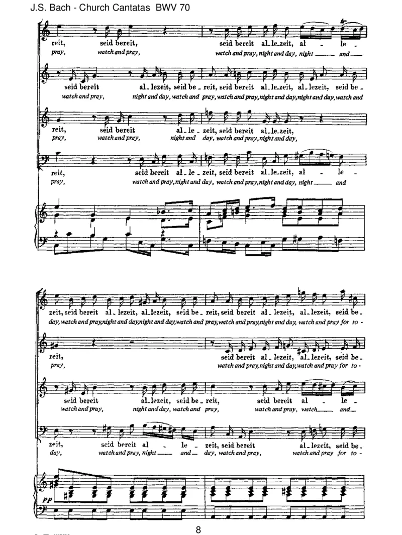 BWV70Wachet!betet!betet!wachet!_一万首著名钢琴曲谱哈农贝多芬合集视频教学电子版高清无水印可打印_1古典钢琴知名音乐家谱_巴赫钢琴谱全集_J.S巴赫作品全集_JohannSebastianBach(1685-1750)巴赫