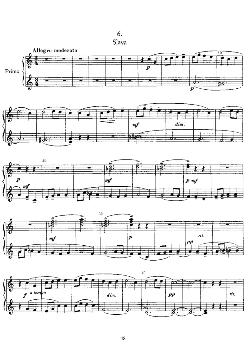 6Pieces,Op11(4Hands)_一万首著名钢琴曲谱哈农贝多芬合集视频教学电子版高清无水印可打印_1古典钢琴知名音乐家谱_拉赫玛尼诺夫钢琴谱全集