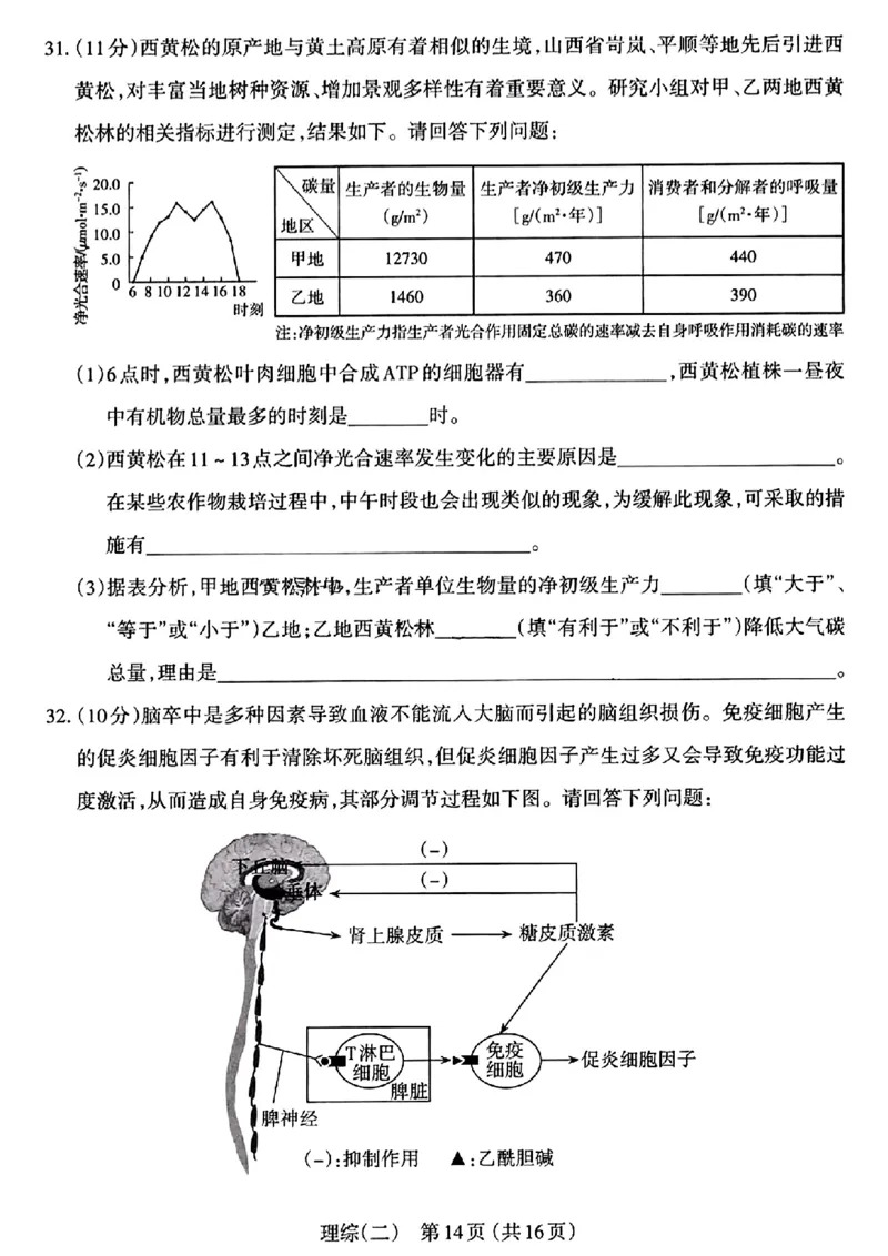 太原二模理综试题_2024年4月_01按日期_30号_2024届山西省太原市高三年级模拟考试(二)_2024届山西省太原市高三下学期第二次模拟考试理综