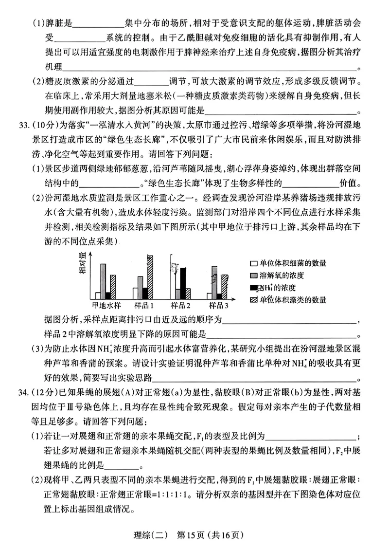 太原二模理综试题_2024年4月_01按日期_30号_2024届山西省太原市高三年级模拟考试(二)_2024届山西省太原市高三下学期第二次模拟考试理综