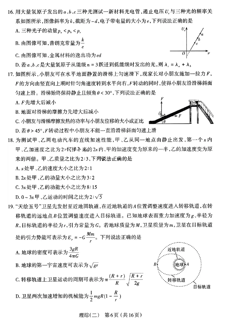 太原二模理综试题_2024年4月_01按日期_30号_2024届山西省太原市高三年级模拟考试(二)_2024届山西省太原市高三下学期第二次模拟考试理综