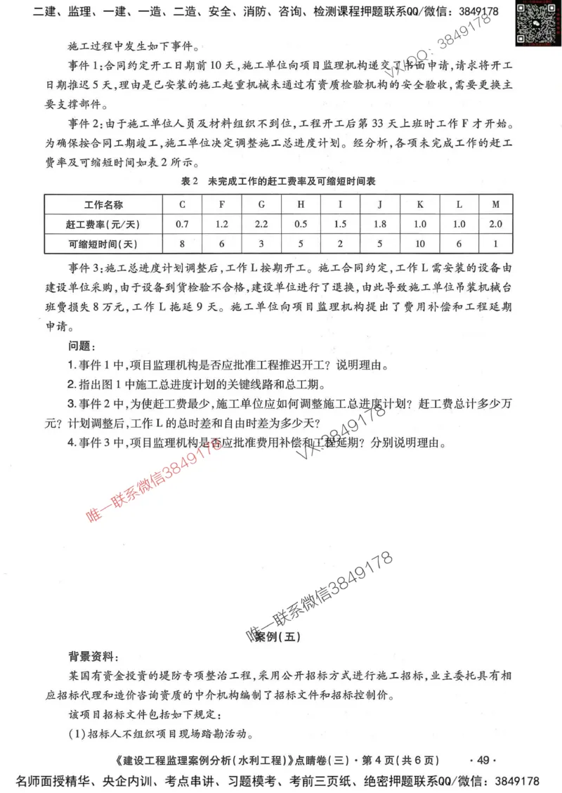 25监理水利案例-考前点睛4套卷_监理工程师_2025监理工程师_2025年监理工程师SVIP_2025年监理水利案例SVIP_05-考前密训✿央企特训✿机构普押