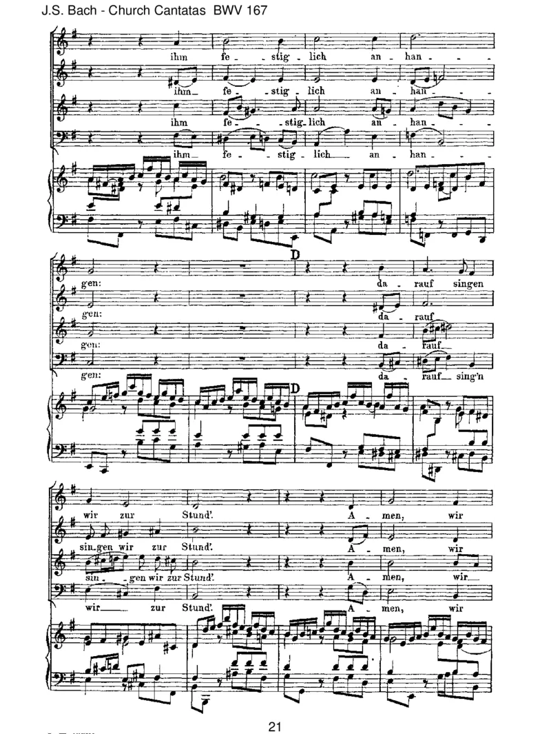 BWV167IhrMenschen,r&uuml;hmetGottesLiebe_一万首著名钢琴曲谱哈农贝多芬合集视频教学电子版高清无水印可打印_1古典钢琴知名音乐家谱_巴赫钢琴谱全集_J.S巴赫作品全集