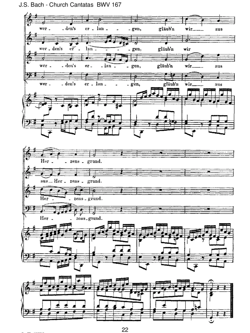 BWV167IhrMenschen,r&uuml;hmetGottesLiebe_一万首著名钢琴曲谱哈农贝多芬合集视频教学电子版高清无水印可打印_1古典钢琴知名音乐家谱_巴赫钢琴谱全集_J.S巴赫作品全集