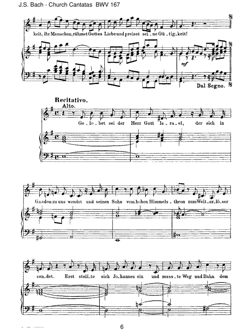 BWV167IhrMenschen,r&uuml;hmetGottesLiebe_一万首著名钢琴曲谱哈农贝多芬合集视频教学电子版高清无水印可打印_1古典钢琴知名音乐家谱_巴赫钢琴谱全集_J.S巴赫作品全集