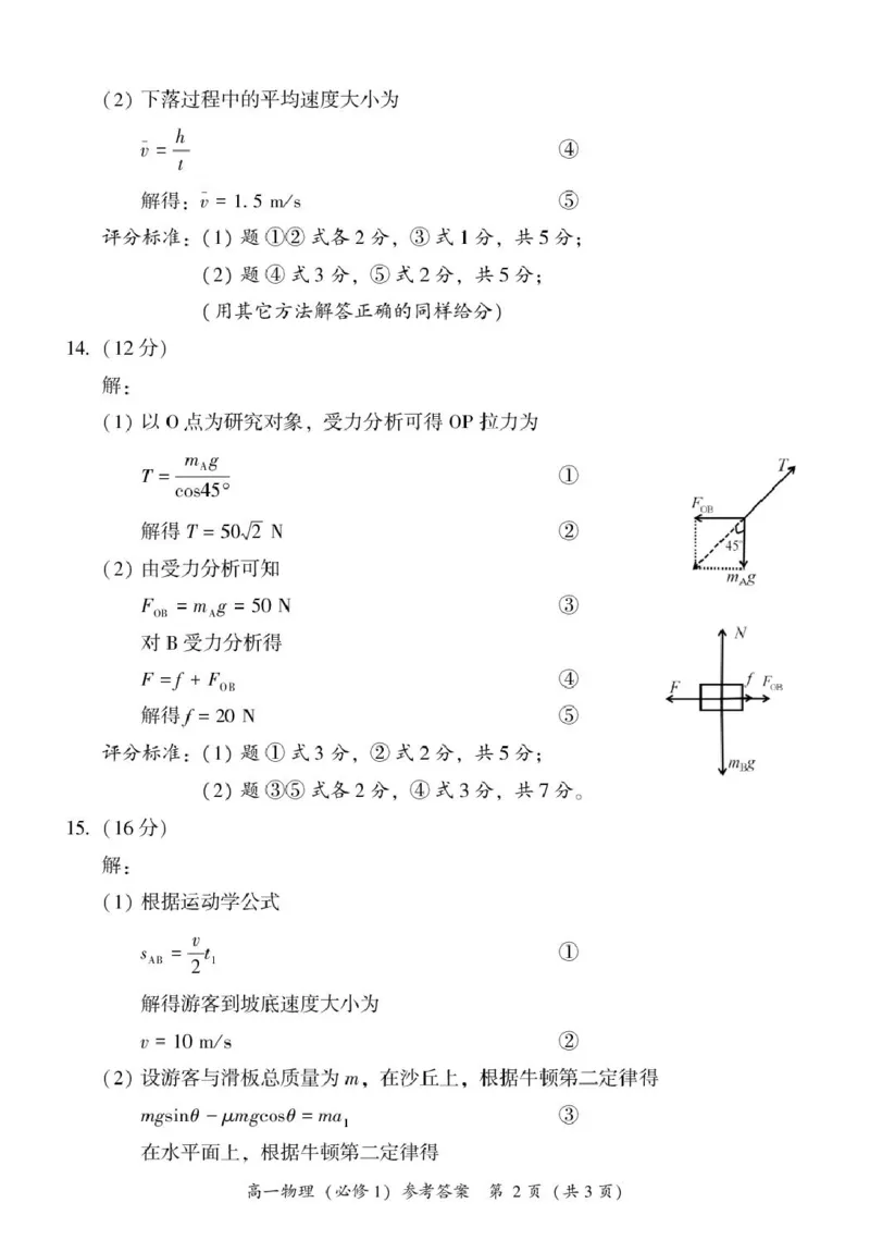 福建省漳州市2024-2025学年高一上学期1月期末考试物理PDF版含答案_2024-2025高一（7-7月题库）_2025年03月试卷_0310福建省漳州市2024-2025学年高一上学期1月期末考试