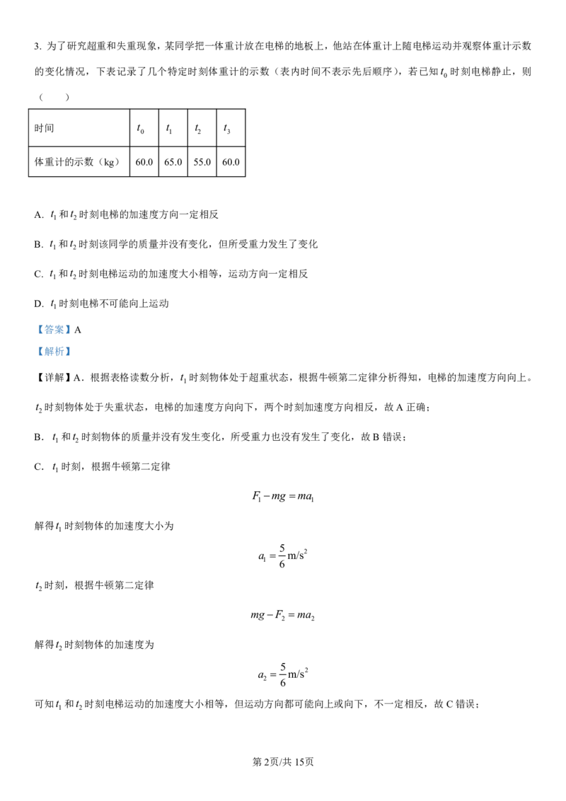 辽宁省七校协作体2024-2025学年高一上学期12月联考试题物理PDF版含解析_2024-2025高一（7-7月题库）_2025年01月试卷_0108辽宁省七校协作体2024-2025学年高一上学期12月联考试题