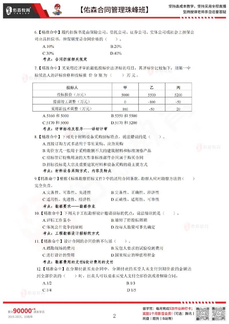 5月13日佑森合同管理珠峰班模考卷_监理工程师_2025监理工程师_2025年监理工程师SVIP_2025年监理合同管理SVIP_02-基础精讲✿高端面授✿深度强化