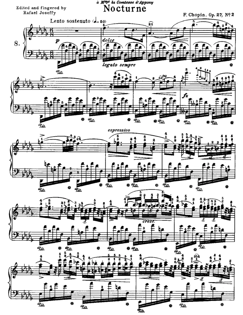 8nocturne-op-27-no-2_一万首著名钢琴曲谱哈农贝多芬合集视频教学电子版高清无水印可打印_1古典钢琴知名音乐家谱_肖邦钢琴谱全集_夜曲2版