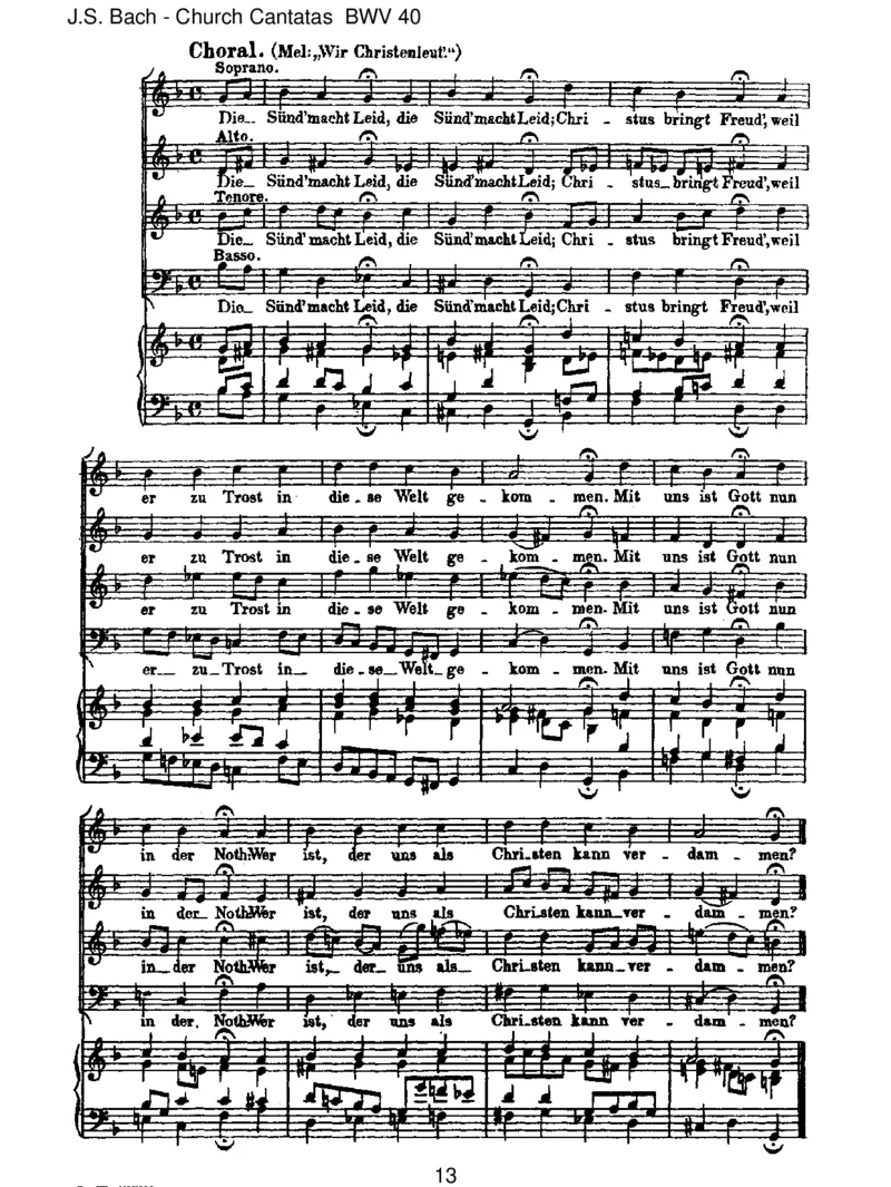 BWV40DazuisterschienenderSohnGottes_一万首著名钢琴曲谱哈农贝多芬合集视频教学电子版高清无水印可打印_1古典钢琴知名音乐家谱_巴赫钢琴谱全集_J.S巴赫作品全集