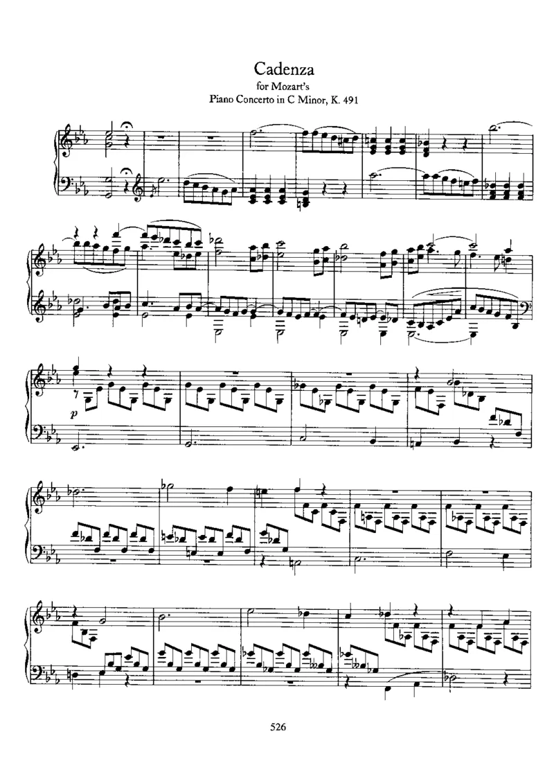 CadenzaforMozart'sPianoConcertoinc,K491_一万首著名钢琴曲谱哈农贝多芬合集视频教学电子版高清无水印可打印_1古典钢琴知名音乐家谱_勃拉姆斯钢琴谱全集_协奏曲华彩