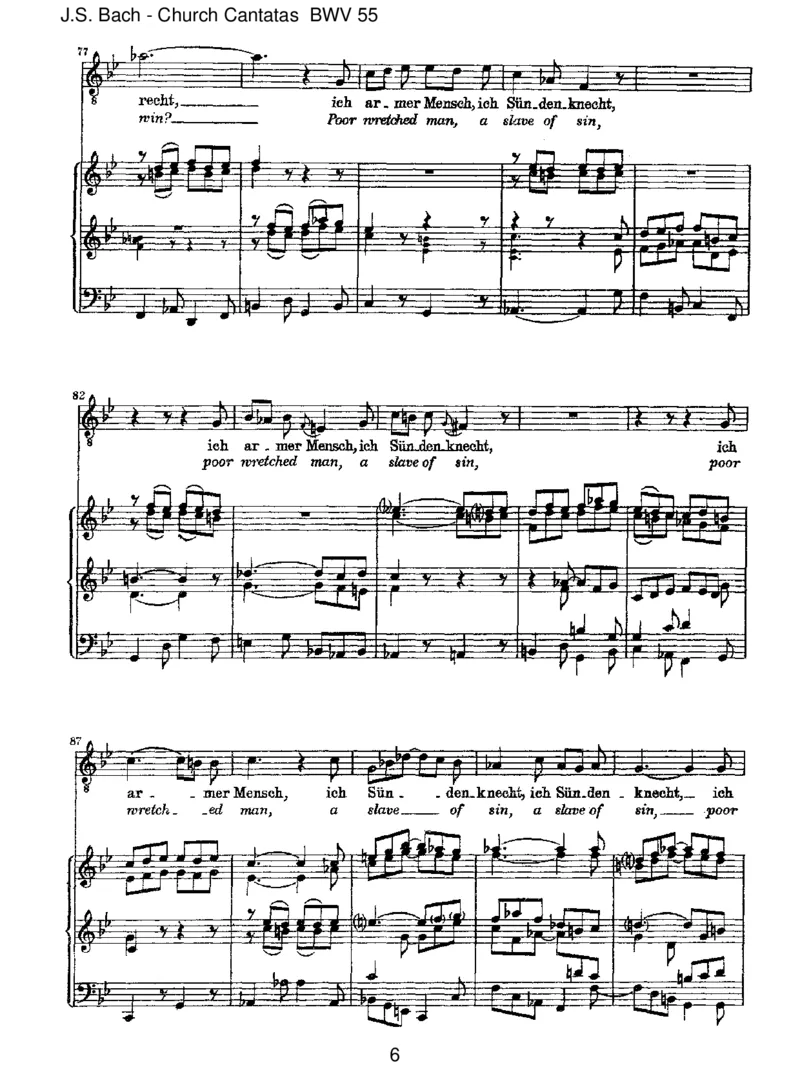 BWV55IcharmerMensch,ichS&uuml;ndenknecht_一万首著名钢琴曲谱哈农贝多芬合集视频教学电子版高清无水印可打印_1古典钢琴知名音乐家谱_巴赫钢琴谱全集_J.S巴赫作品全集