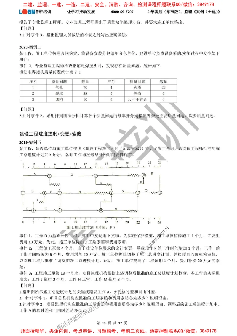 5年真题（章节版）：监理《案例（土建）》_监理工程师_2025监理工程师_2025年监理工程师SVIP_2025年监理土建案例SVIP_01-精华文档✿电子教材✿历年真题