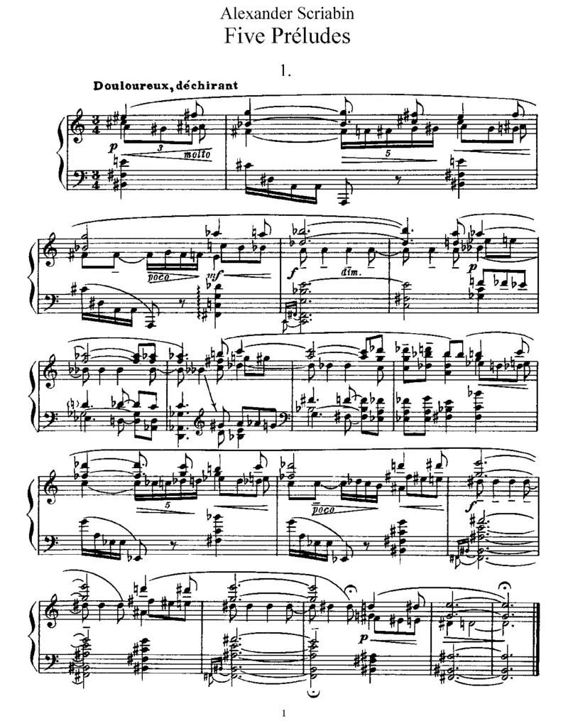 5Preludes,Op74_一万首著名钢琴曲谱哈农贝多芬合集视频教学电子版高清无水印可打印_1古典钢琴知名音乐家谱_斯克里亚宾钢琴谱全集_前奏曲