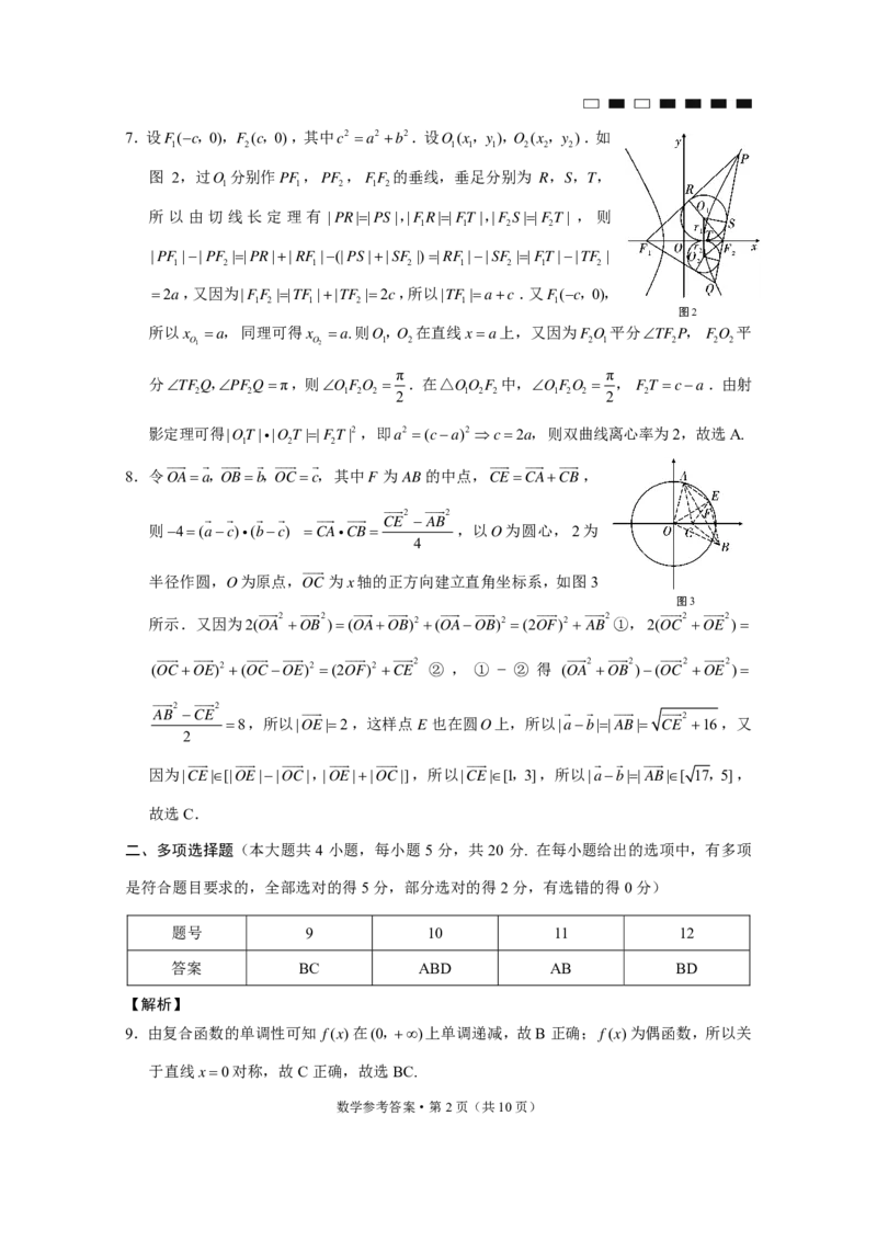 巴蜀中学2023届高考适应性月考卷（七）数学答案_2024年2月_01每日更新_14号_2023届重庆市巴蜀中学高考适应性月考卷（七）全科