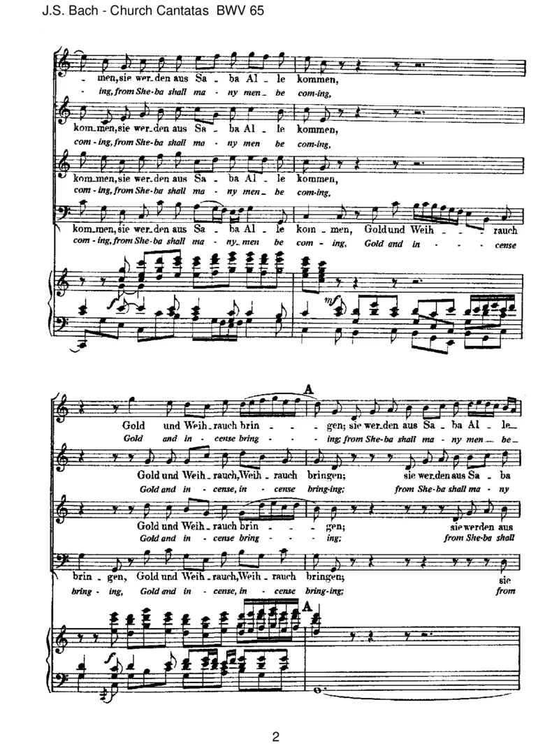 BWV65SiewerdenausSabaallekommen_一万首著名钢琴曲谱哈农贝多芬合集视频教学电子版高清无水印可打印_1古典钢琴知名音乐家谱_巴赫钢琴谱全集_J.S巴赫作品全集