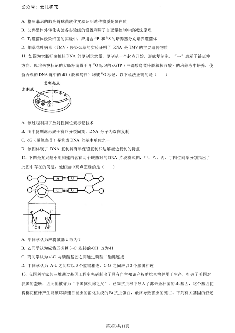 湖北省2023-2024学年高一下学期7月期末生物试题_2024-2025高一（7-7月题库）_2024年7月试卷_0704湖北省七市州教科研协作体2023-2024学年高一下学期期末考试