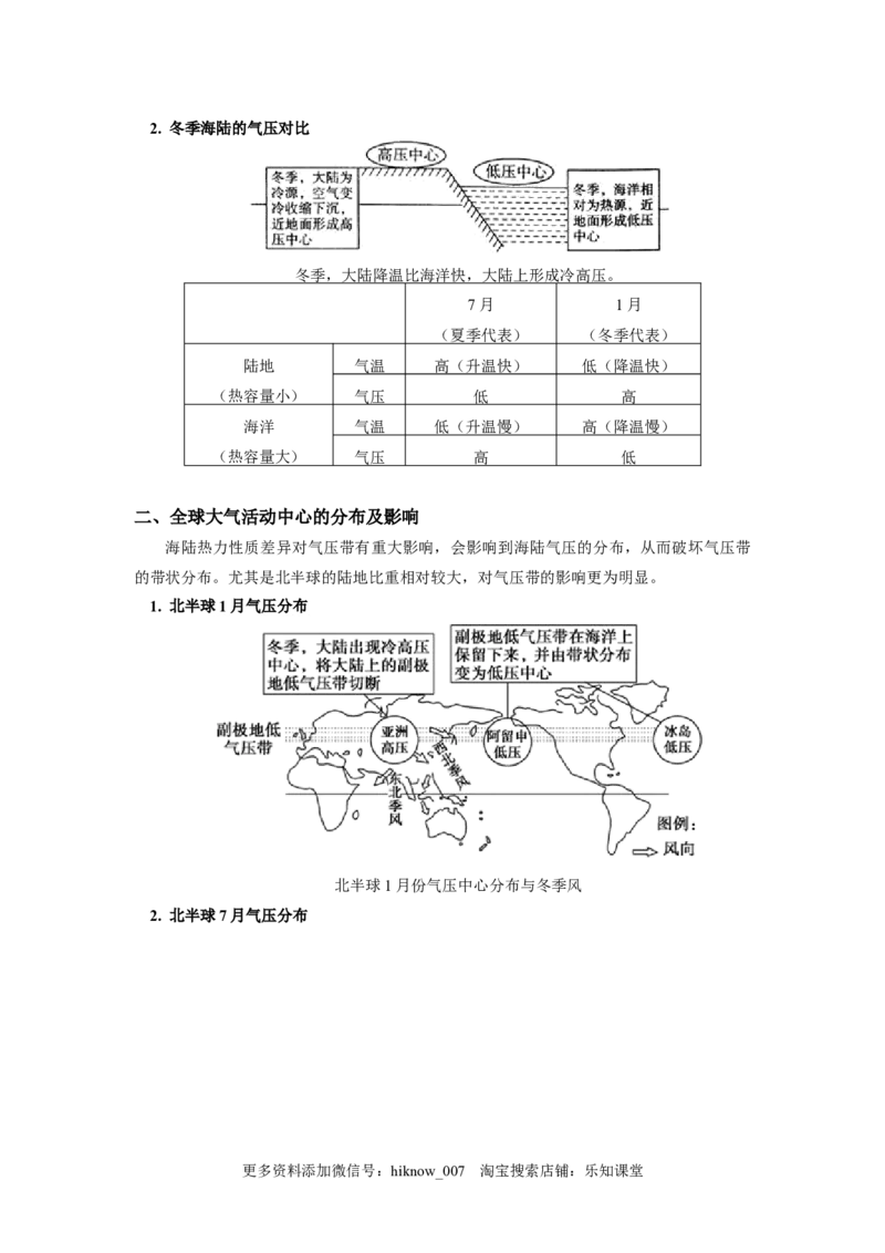 选择性必修1第三章大气的运动第二节_E015高中全科试卷_地理试题_选修1_2.同步练习_同步练习-第3套