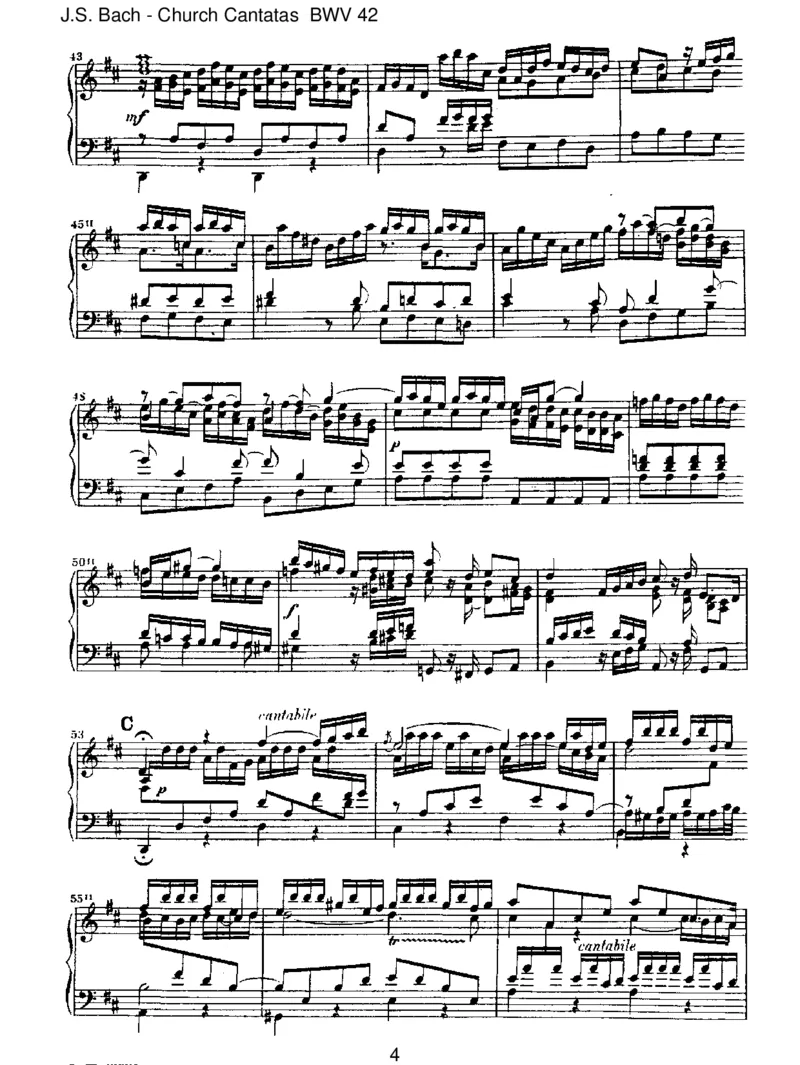 BWV42AmAbendaberdesselbigenSabbats_一万首著名钢琴曲谱哈农贝多芬合集视频教学电子版高清无水印可打印_1古典钢琴知名音乐家谱_巴赫钢琴谱全集_J.S巴赫作品全集
