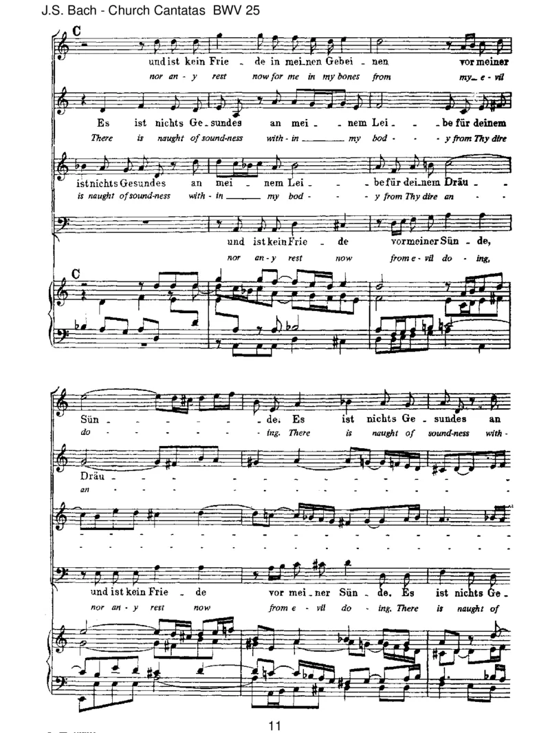 BWV25EsistnichtsGesundesanmeinemLeibe_一万首著名钢琴曲谱哈农贝多芬合集视频教学电子版高清无水印可打印_1古典钢琴知名音乐家谱_巴赫钢琴谱全集_J.S巴赫作品全集