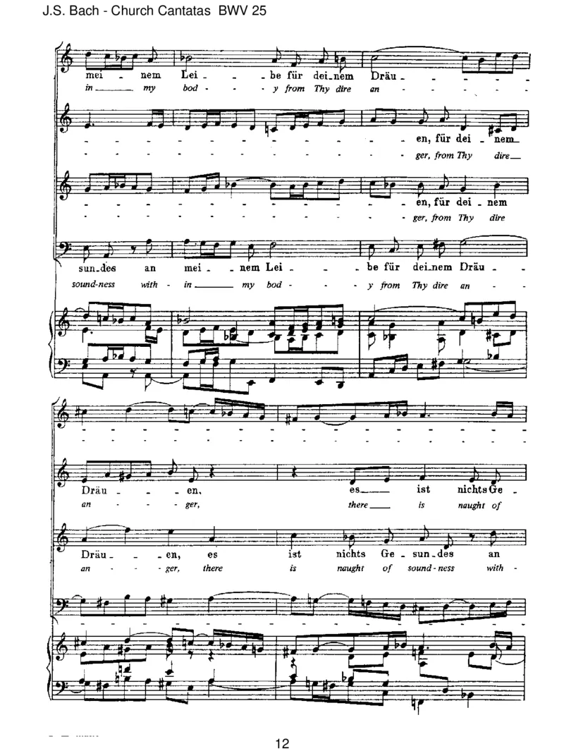 BWV25EsistnichtsGesundesanmeinemLeibe_一万首著名钢琴曲谱哈农贝多芬合集视频教学电子版高清无水印可打印_1古典钢琴知名音乐家谱_巴赫钢琴谱全集_J.S巴赫作品全集