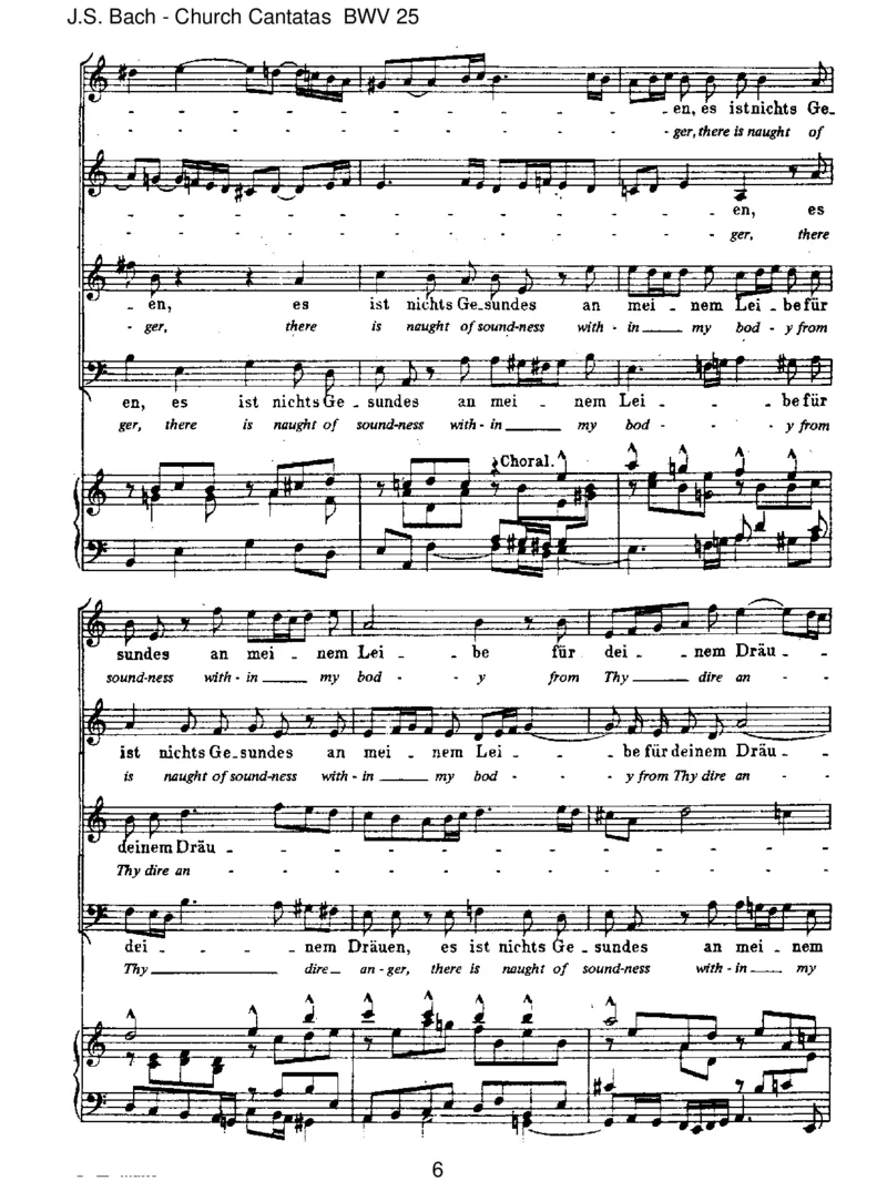 BWV25EsistnichtsGesundesanmeinemLeibe_一万首著名钢琴曲谱哈农贝多芬合集视频教学电子版高清无水印可打印_1古典钢琴知名音乐家谱_巴赫钢琴谱全集_J.S巴赫作品全集