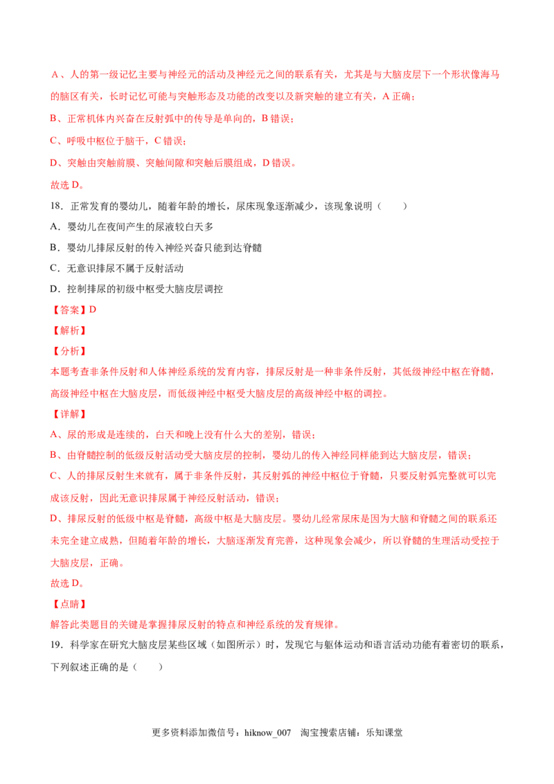 高二生物上学期期中测试卷02（人教版2019选择性必修1）（解析版）_E015高中全科试卷_生物试题_选修1_3.期中测试_高二生物上学期期中测试卷02（人教版2019选择性必修1）(25207119)