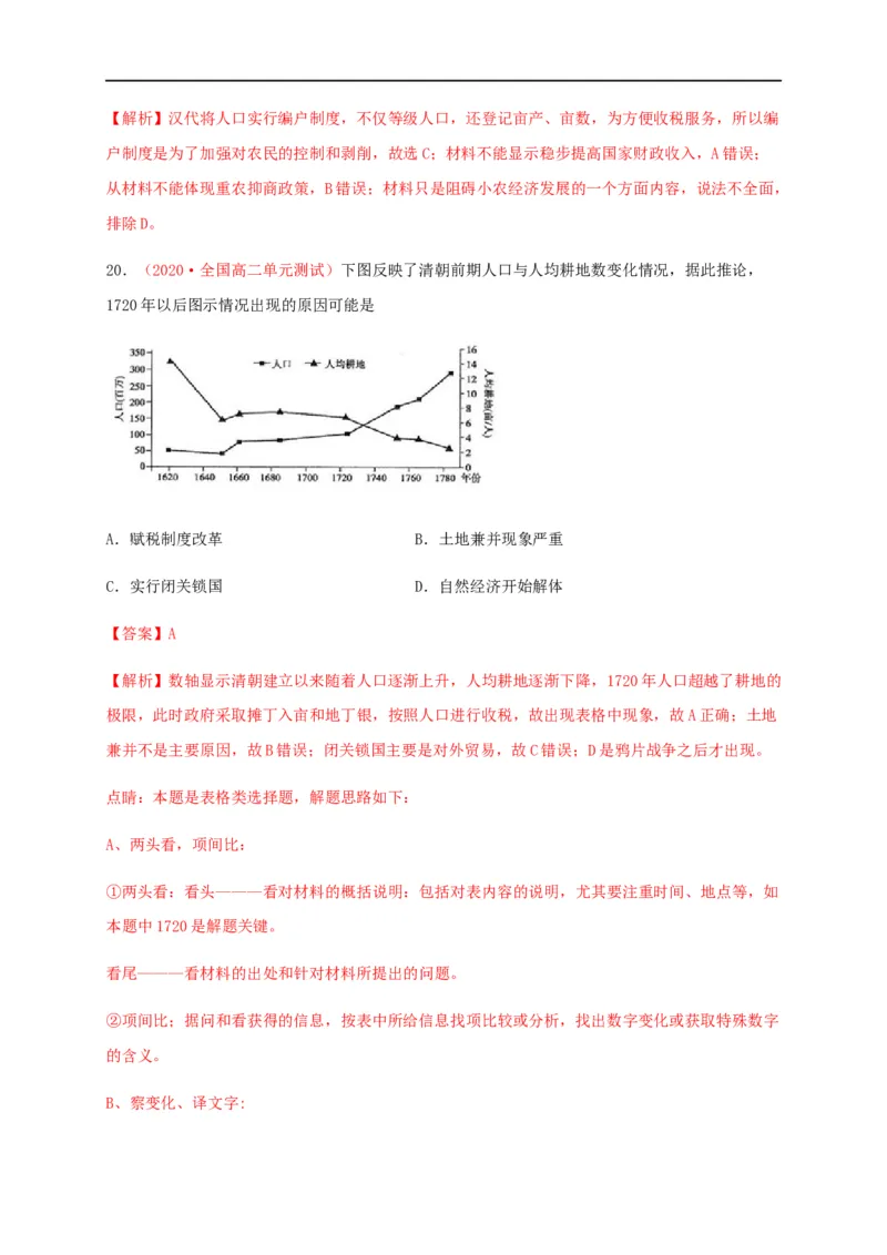 第五单元货币与赋税制度（基础过关）-高二历史单元测试定心卷（选择性必修一国家制度与社会治理）（解析版）_E015高中全科试卷_历史试题_选修1_1.单元测试_单元测试（第二套）