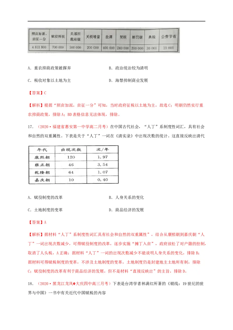 第五单元货币与赋税制度（基础过关）-高二历史单元测试定心卷（选择性必修一国家制度与社会治理）（解析版）_E015高中全科试卷_历史试题_选修1_1.单元测试_单元测试（第二套）