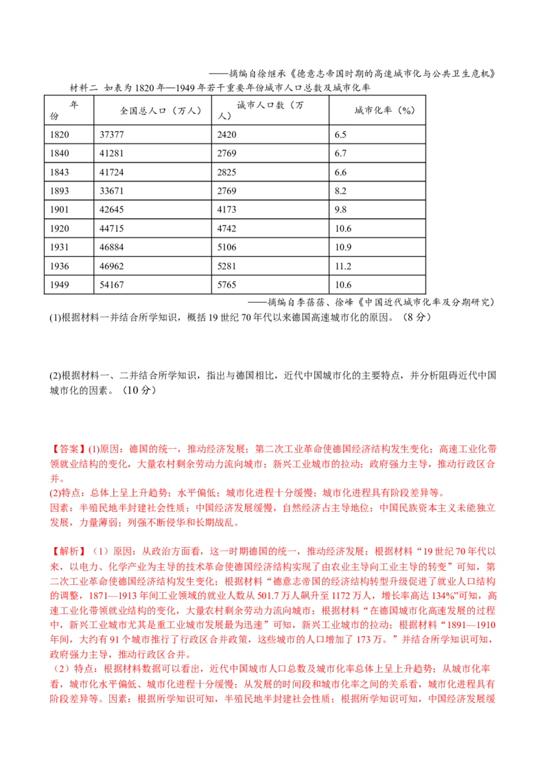 第四单元村落、城镇与居住环境（B卷&bull;能力提升卷）（解析版）-单元测试2022-2023学年高二历史分层训练AB卷（选择性必修2）_E015高中全科试卷_历史试题_选修2_单元测试AB卷2023年