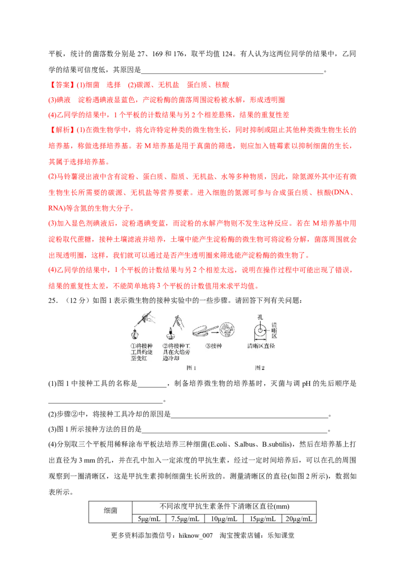 第一单元发酵工程（能力提升）-2022-2023学年高二生物单元测试定心卷（人教版2019选择性必修3）（解析版）_E015高中全科试卷_生物试题_选修3_1.单元测试_2.单元测试
