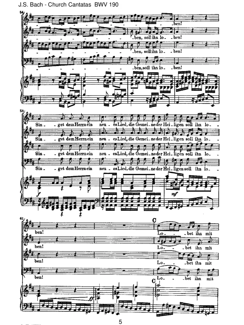 BWV190SingetdemHerrneinneuesLied!(incomplete)_一万首著名钢琴曲谱哈农贝多芬合集视频教学电子版高清无水印可打印_1古典钢琴知名音乐家谱_巴赫钢琴谱全集_J.S巴赫作品全集