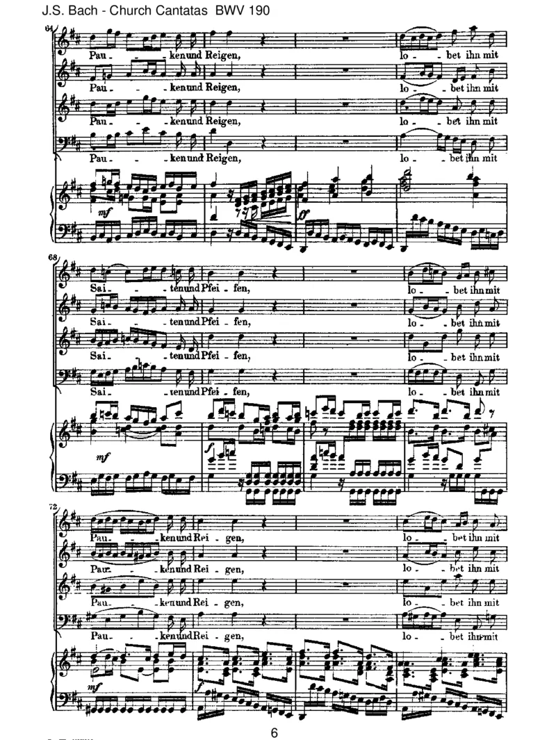 BWV190SingetdemHerrneinneuesLied!(incomplete)_一万首著名钢琴曲谱哈农贝多芬合集视频教学电子版高清无水印可打印_1古典钢琴知名音乐家谱_巴赫钢琴谱全集_J.S巴赫作品全集