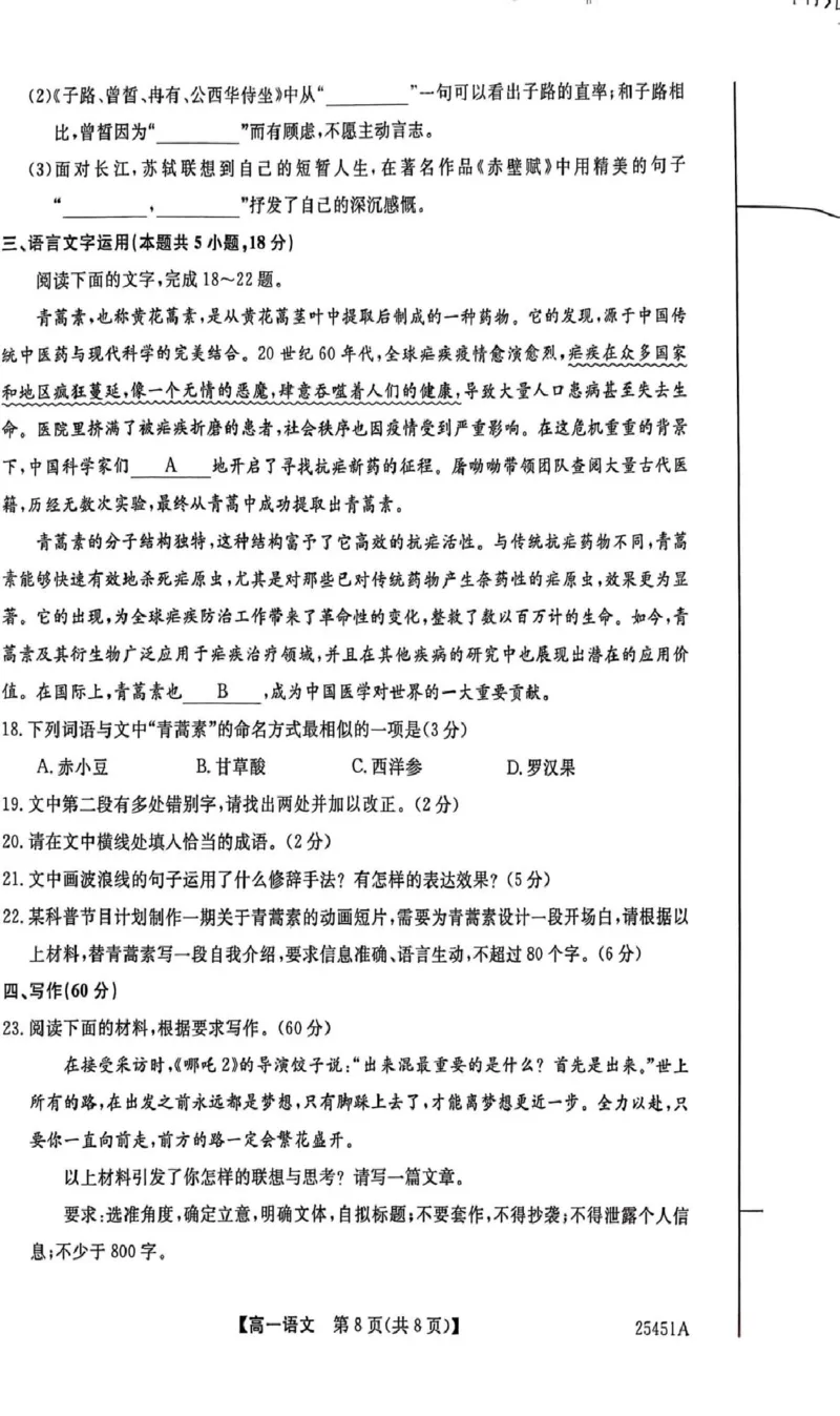 河北省邯郸市2024-2025学年高一下学期4月期中考试语文PDF版含解析_2024-2025高一（7-7月题库）_2025年05月试卷_0530河北省邯郸市2024-2025学年高一下学期4月期中考试