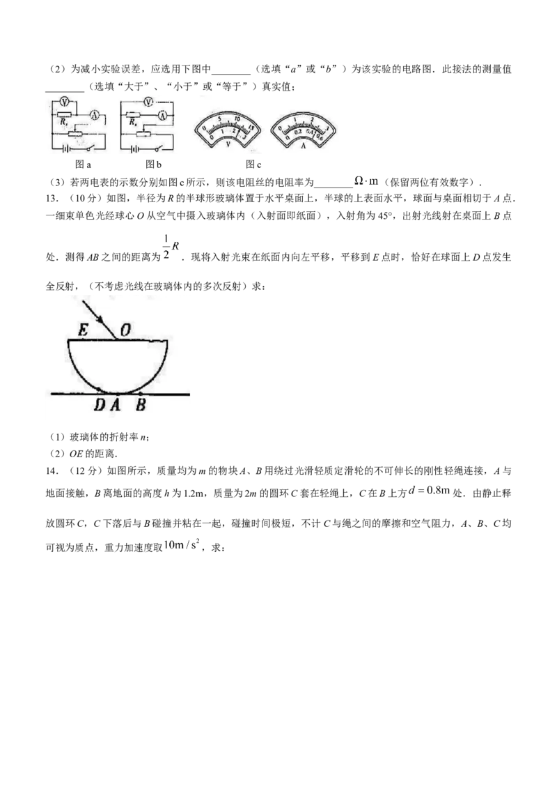 广东省韶关市2024届高三下学期综合测试（二）（韶关二模）物理(1)_2024年3月_013月合集_2024届广东省韶关市高三下学期综合测试（二）（韶关二模）