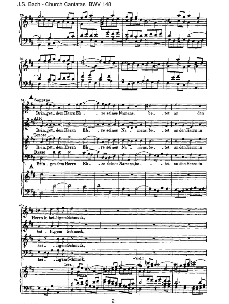 BWV148BringetdemHerrnEhreseinesNamens_一万首著名钢琴曲谱哈农贝多芬合集视频教学电子版高清无水印可打印_1古典钢琴知名音乐家谱_巴赫钢琴谱全集_J.S巴赫作品全集