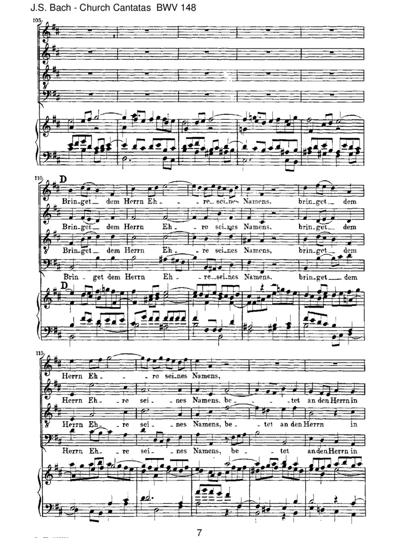 BWV148BringetdemHerrnEhreseinesNamens_一万首著名钢琴曲谱哈农贝多芬合集视频教学电子版高清无水印可打印_1古典钢琴知名音乐家谱_巴赫钢琴谱全集_J.S巴赫作品全集